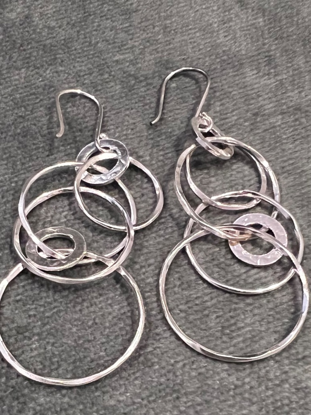 Brand New Ippolita Classico Jet Set Hammered Sterling Silver Dangle Earrings